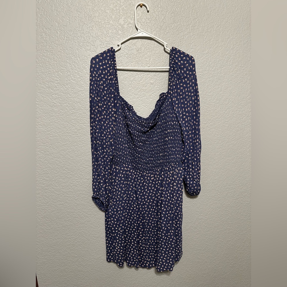 American Eagle Outfitters Navy Floral Long Sleeve Dress